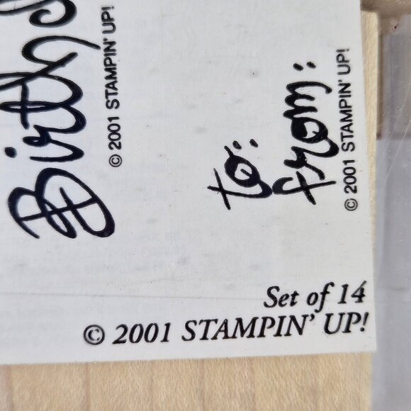 Stampin' Up! "A Greeting For All Reasons" Set of 14 Unused Rubber Stamps Wood - Picture 2 of 7